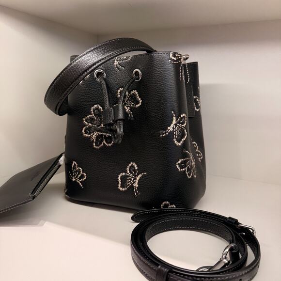 Coach Rowan Bucket Bag With Butterfly Print CCK89 Black - Picture 2 of 9